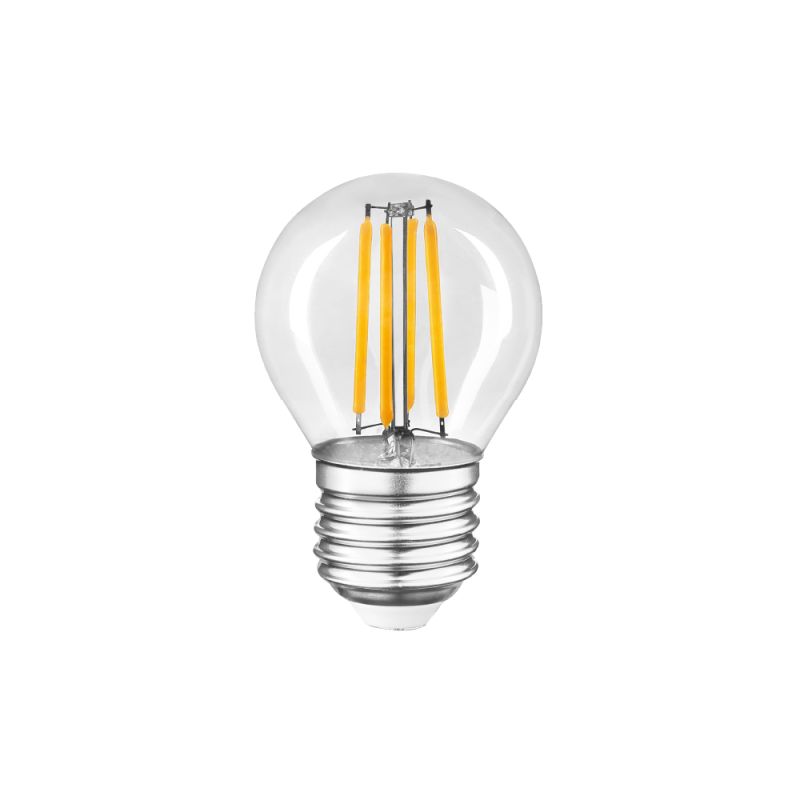 Філаментна LED лампа 4W E27 3000K G45 (прозора)