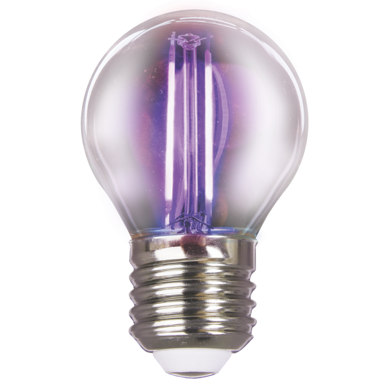 Філаментна LED лампа 2W E27 G45 фіолетового кольору