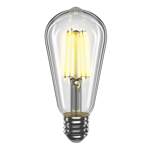 Філаментна LED лампа 8W E27 4100K ST64 (прозора)