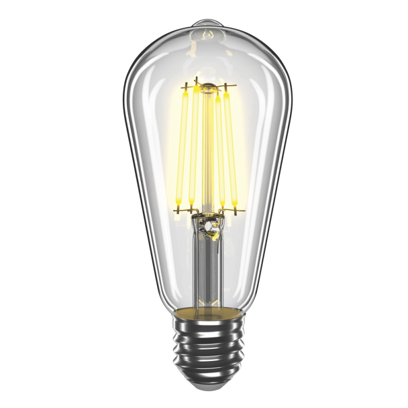 Філаментна LED лампа 8W E27 4100K ST64 (прозора)